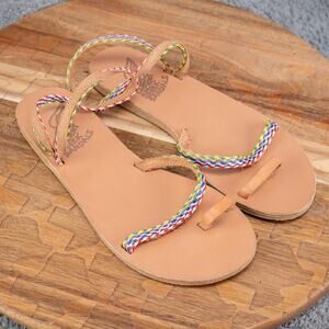 Ancient Greek Sandals Apli Eleftheria Multi Color Flat Sandals Size 37 EU 6 US
